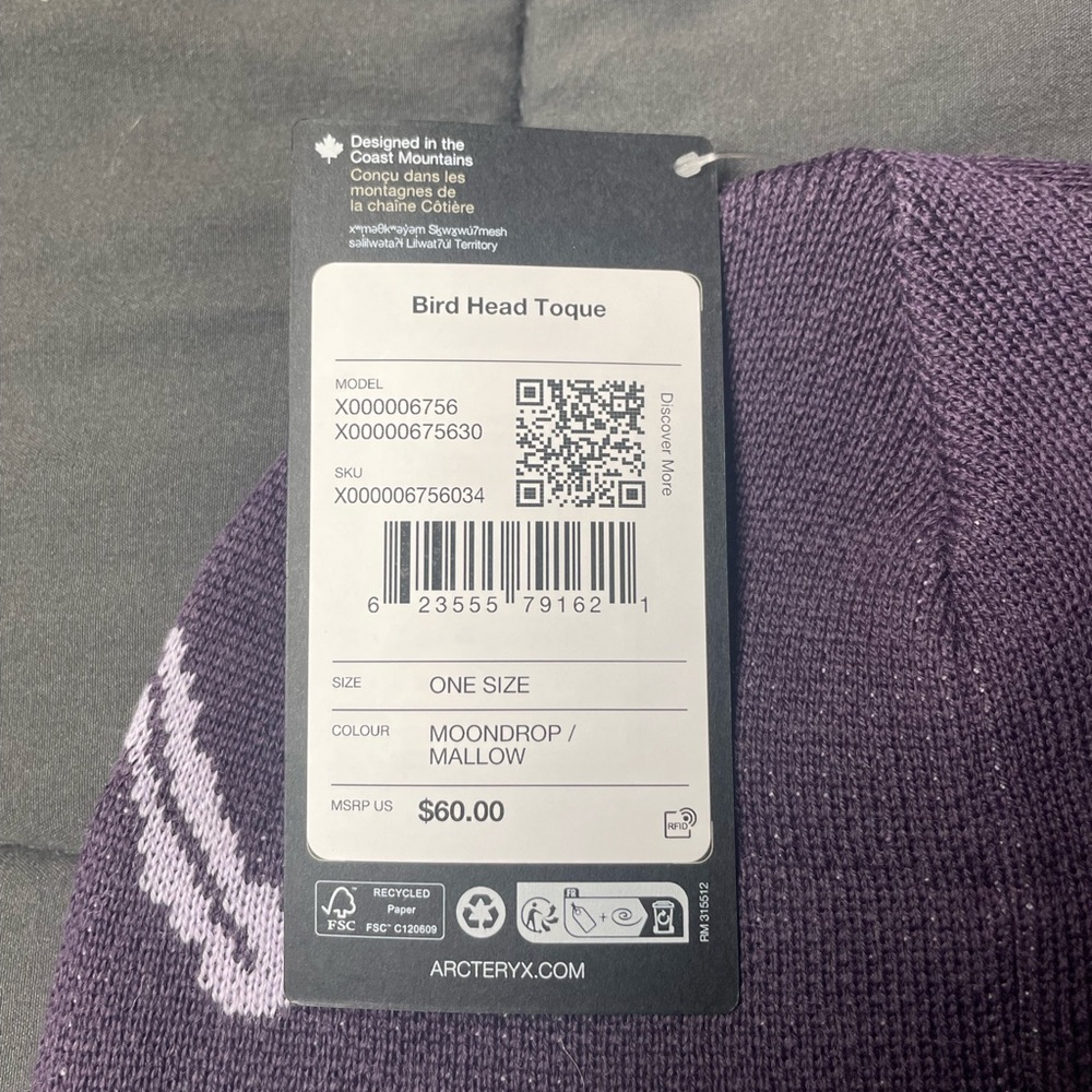 NWT Arc'teryx Purple Toque - Picture 3 of 4
